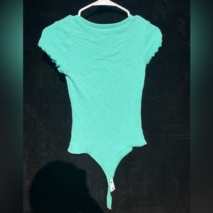 Fashion Nova Teal Short-sleeve Bodysuit